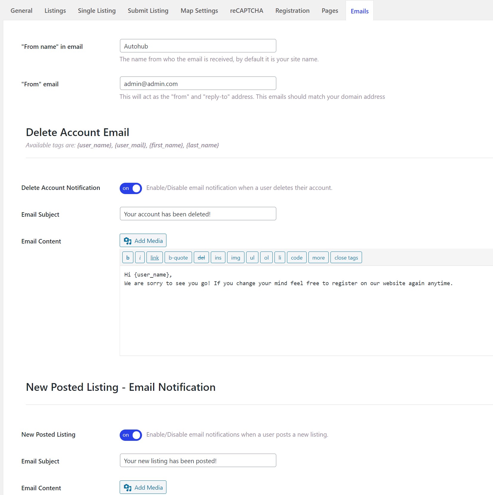 Core Emails – Autohub Documentation