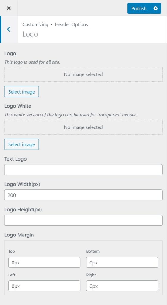 Header Options – Autohub Documentation